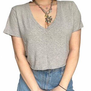 Urban Outfitters BDG Heather Grey V-Neck Crop Top – Size M
